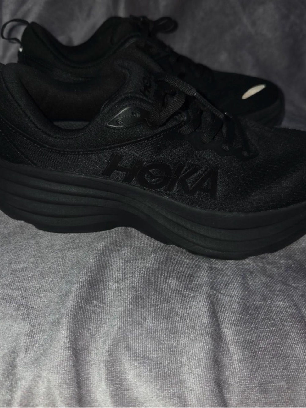 Hoka Black and White Running Sneakers